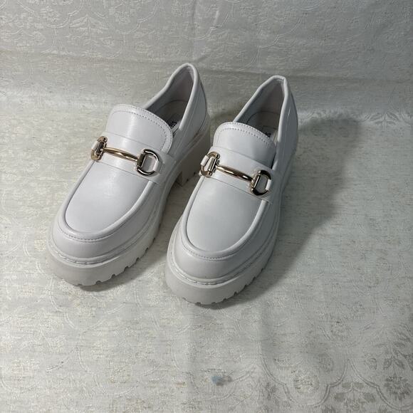 Steve Madden Women's Platform White Loafers Size 7 - Picture 4 of 6
